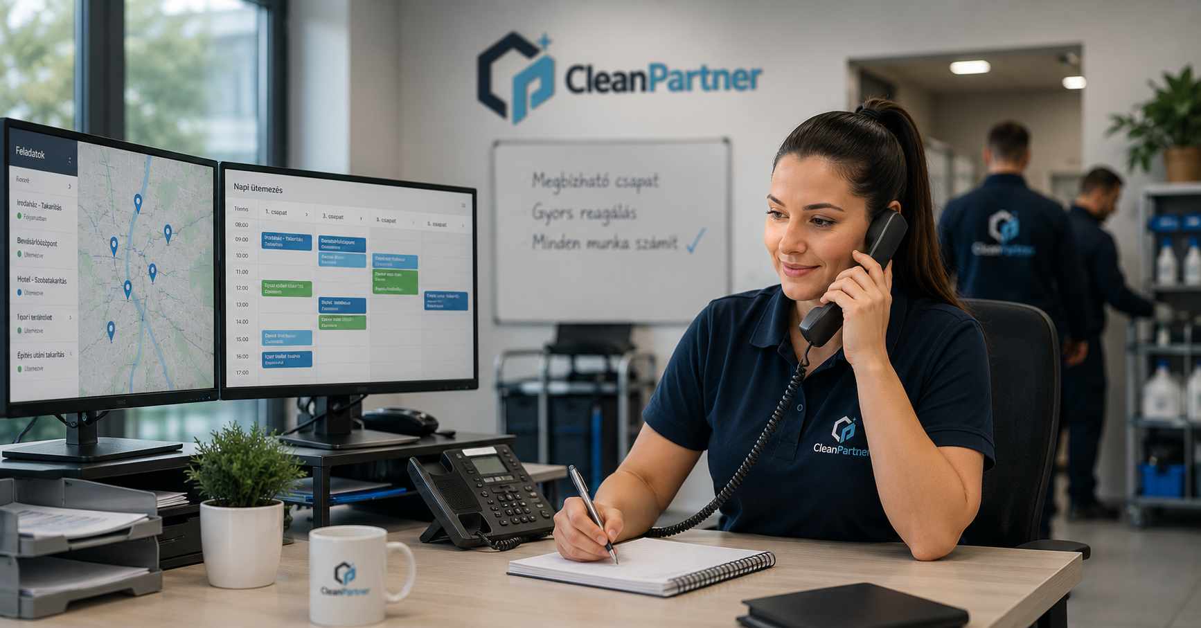 CleanPartner szervezett takarítás és gyors helyszíni mozgósítás illusztráció