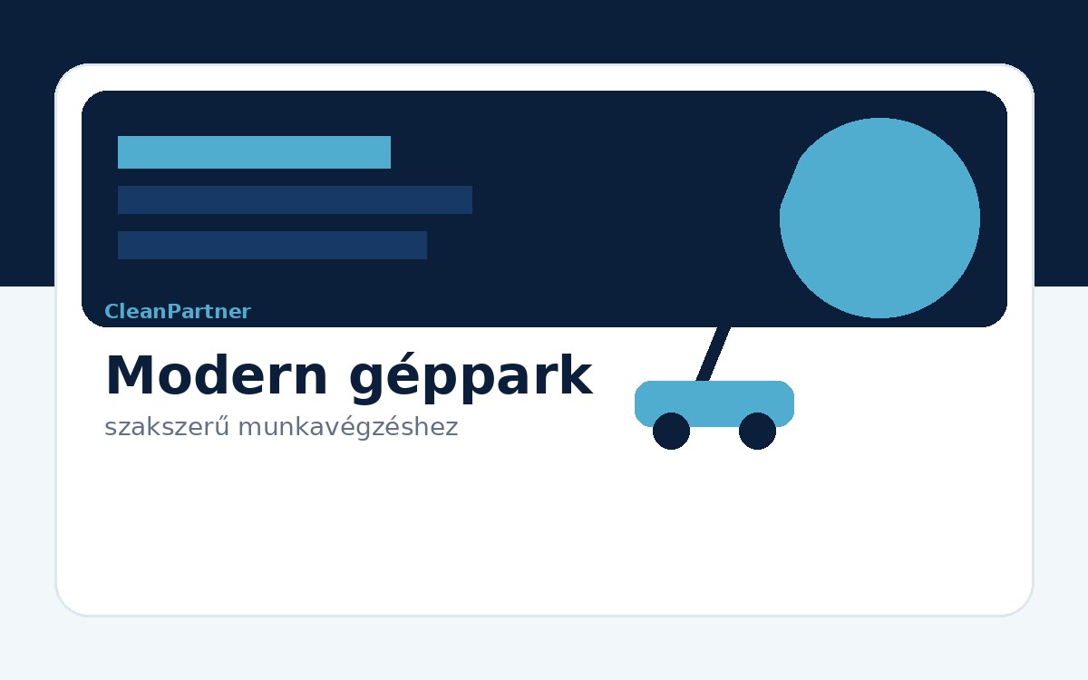 Modern takarítógépek és eszközök használatra előkészítve